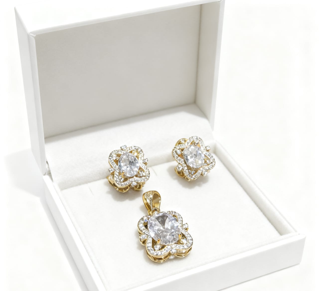18k Gold-plated clip-on earrings set