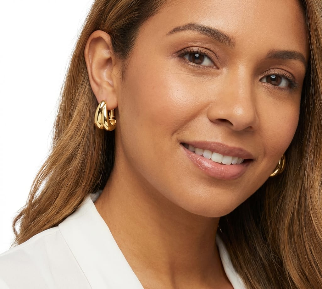 18k gold-plated hoop earrings