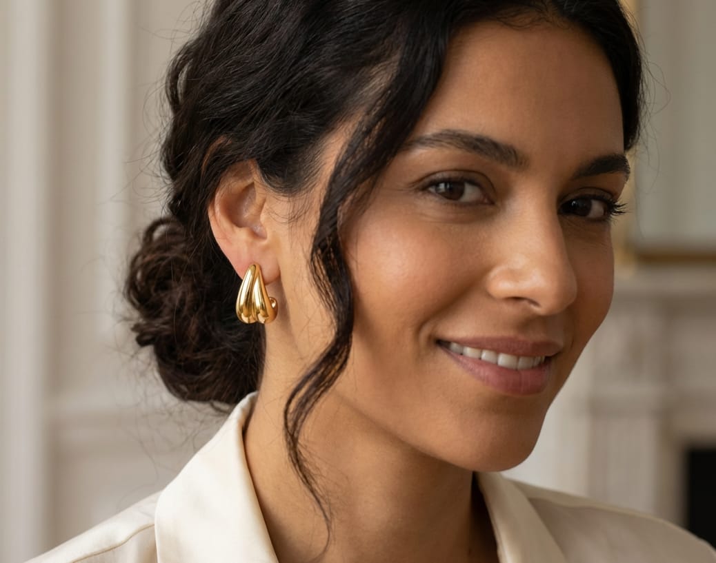 18k gold-plated hoop earrings