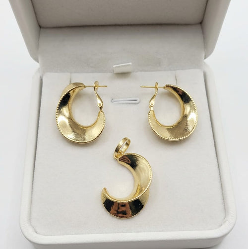 18K gold-plated Chunky hoop earrings set