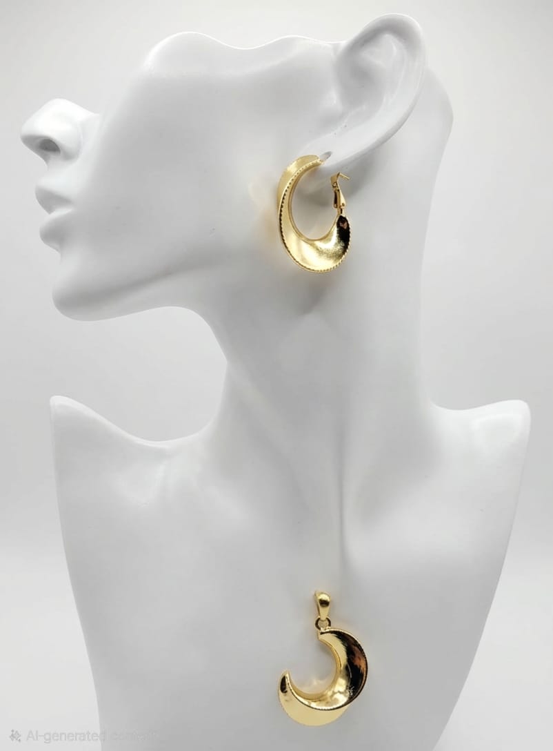 18K gold-plated Chunky hoop earrings set