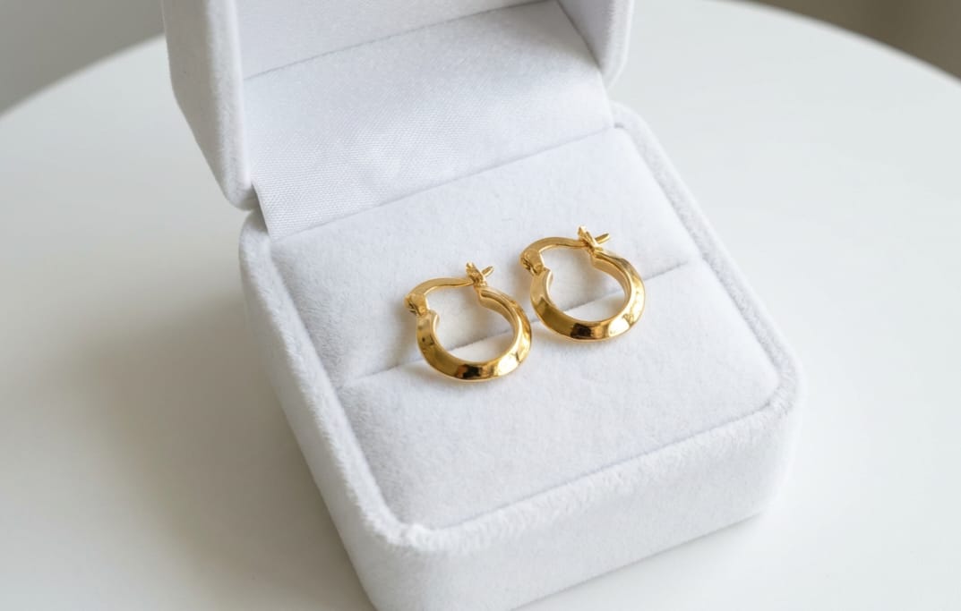 18K non-tarnish gold-plated mini hoop earrings