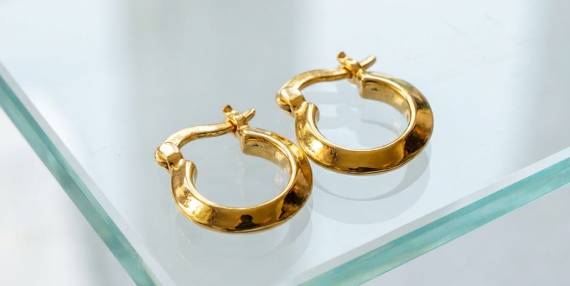 18K non-tarnish gold-plated mini hoop earrings