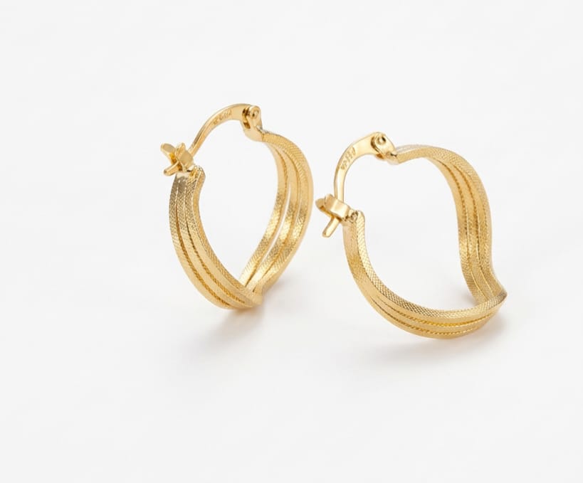 18k gold-plated medium hoop earrings for everyday wear
