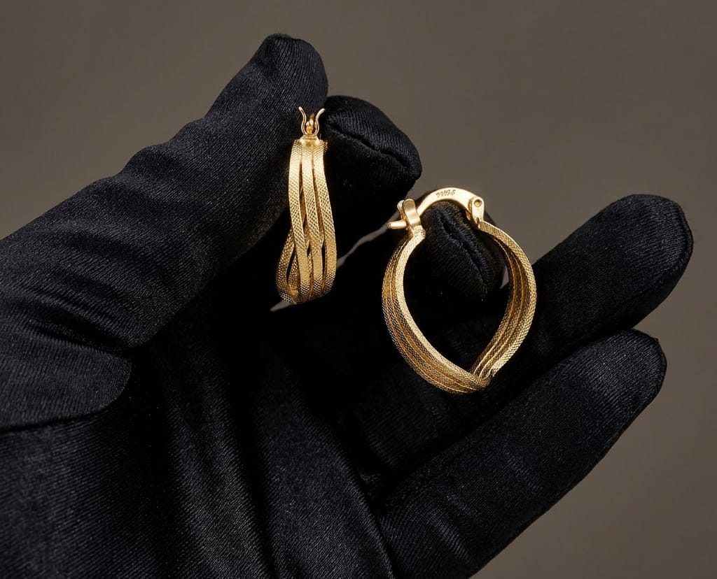 18k gold-plated medium hoop earrings for everyday wear