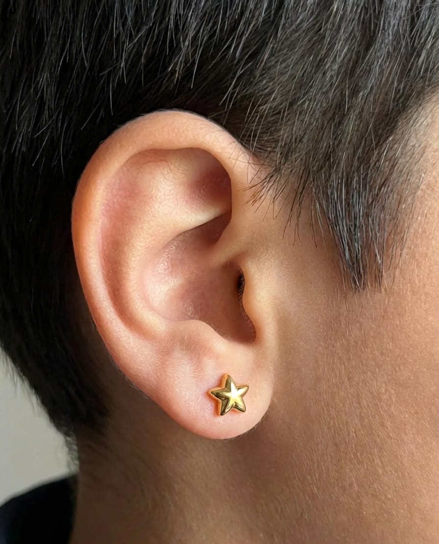 18K gold-plated star-shape small stud Earrings