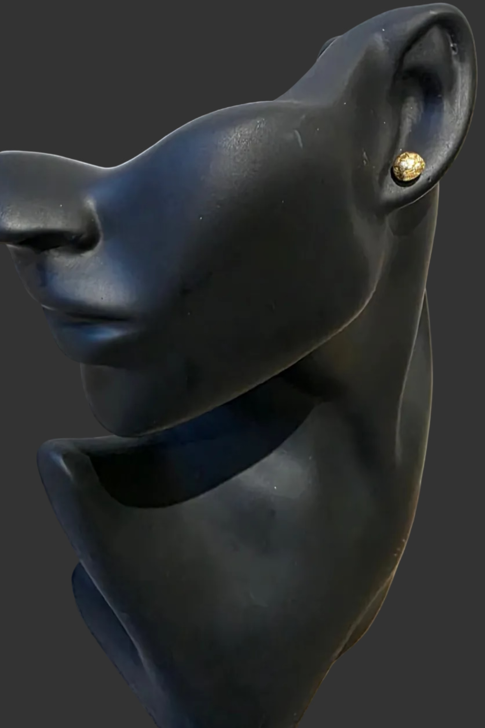 18k Gold-plated small stud earrings set with necklace