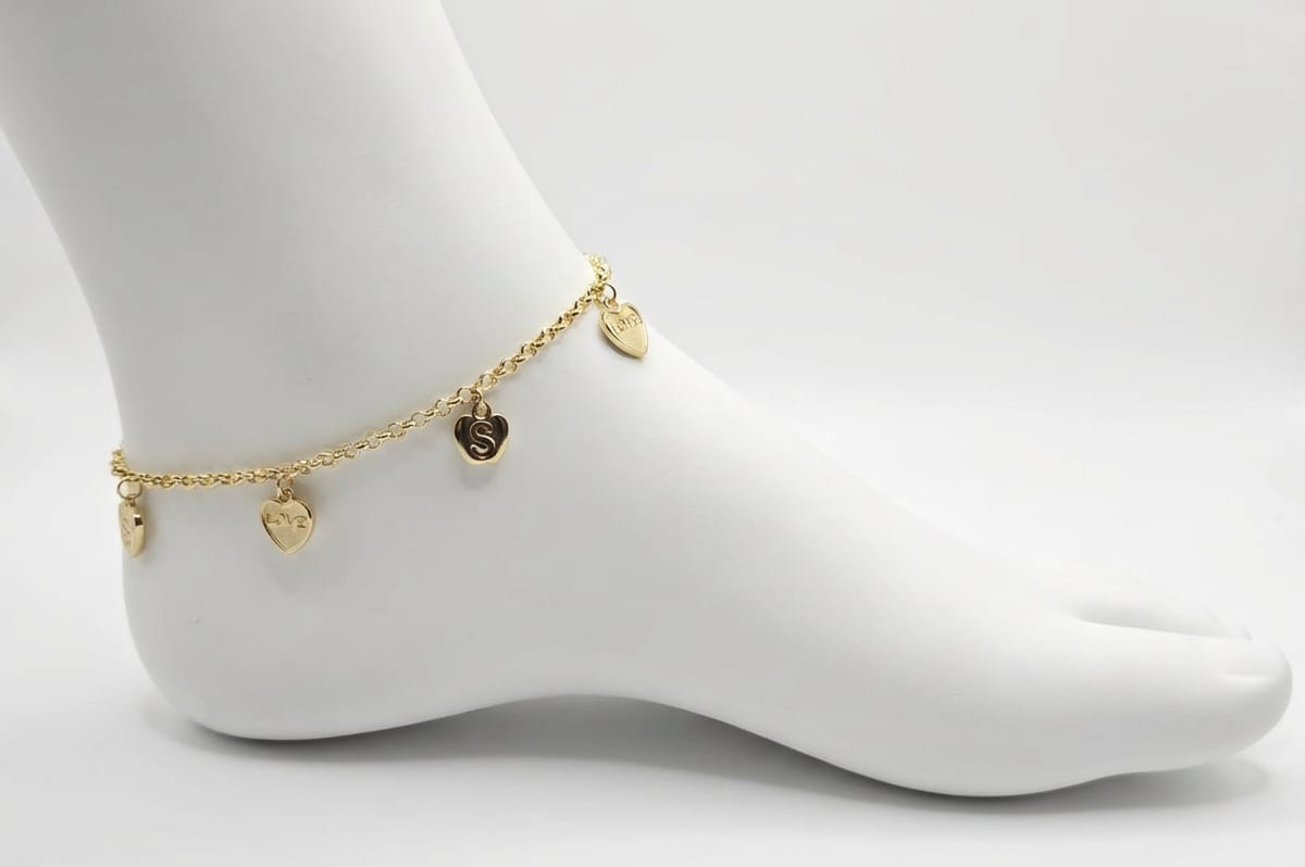 18K Gold-plated charm anklets