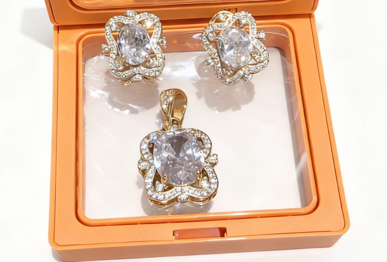 18k Gold-plated clip-on earrings set