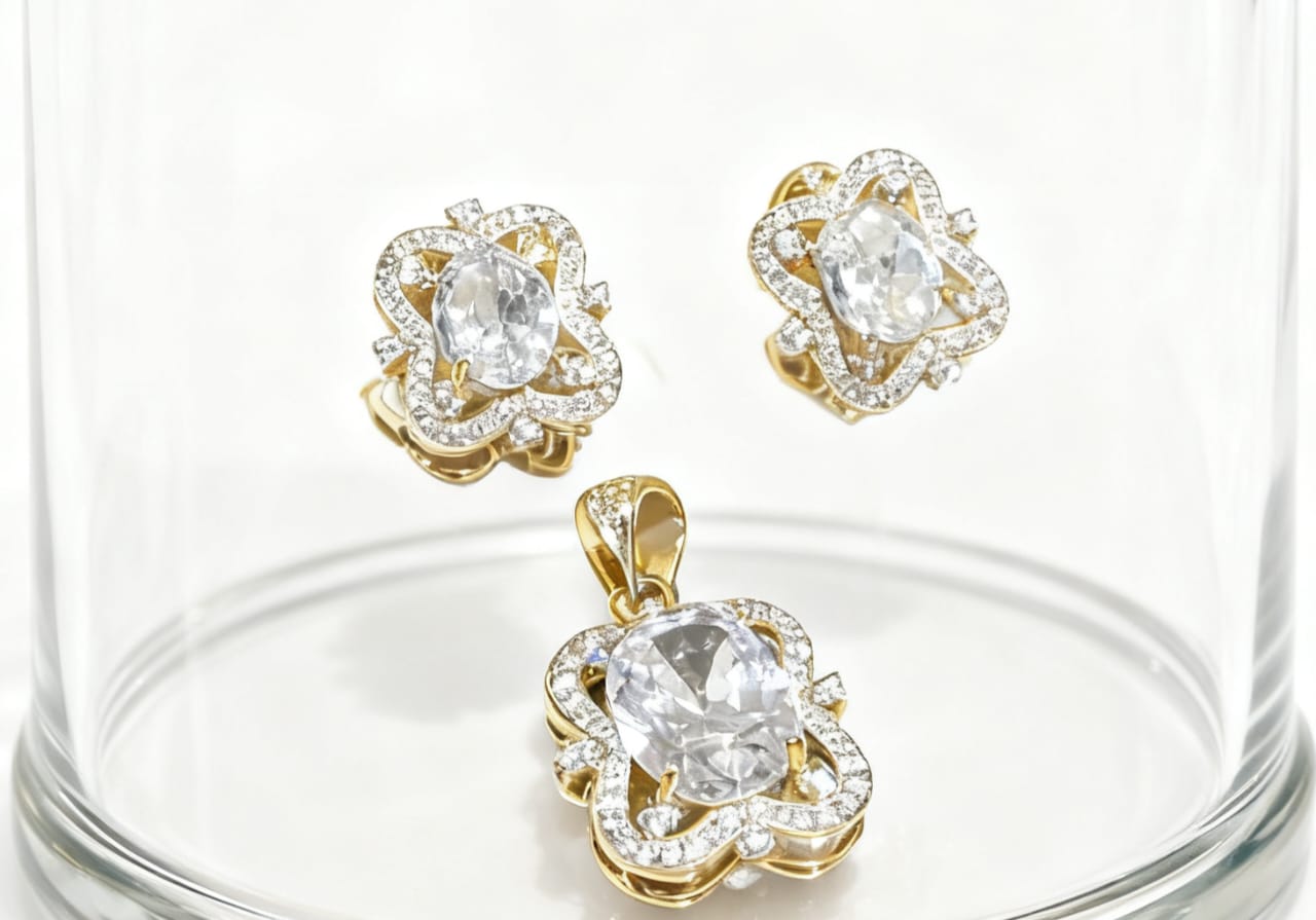 18k Gold-plated clip-on earrings set
