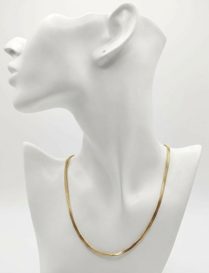18K Flat design gold-plated choker necklace
