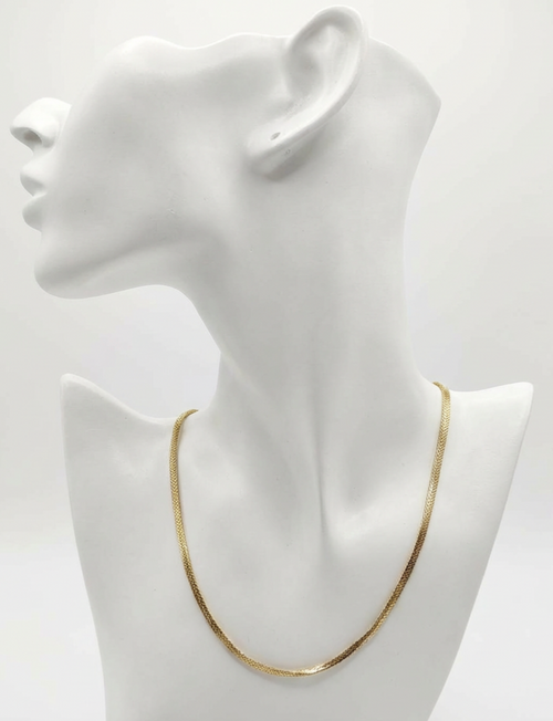 18K Flat design gold-plated choker necklace