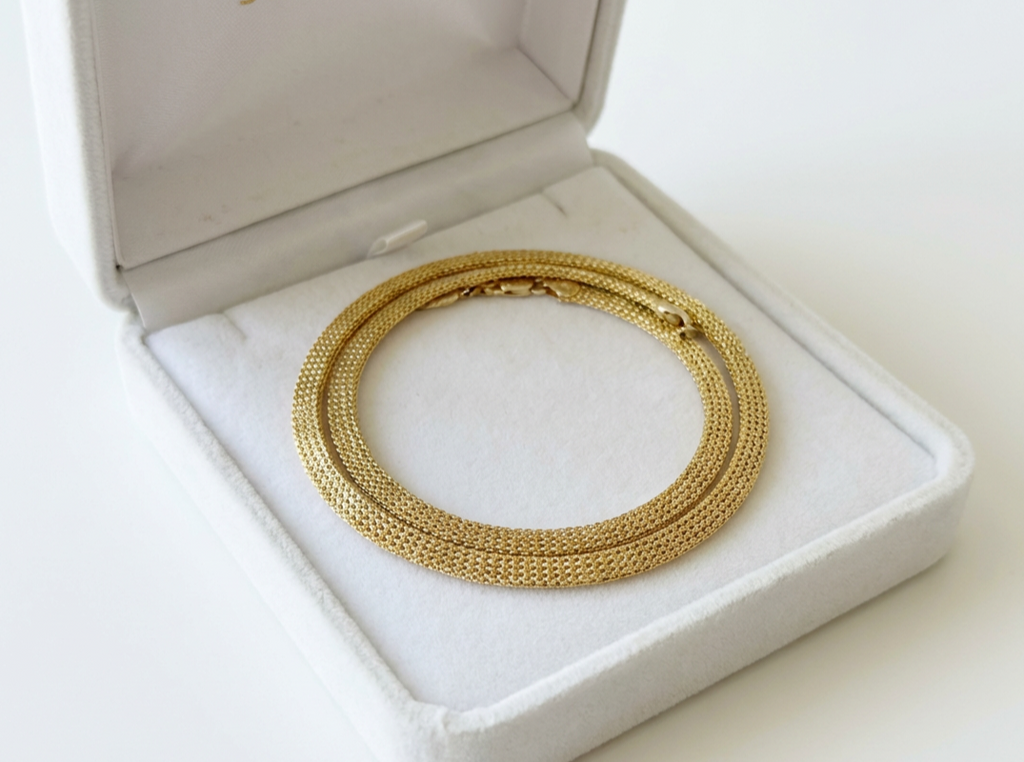 18K Flat design gold-plated choker necklace