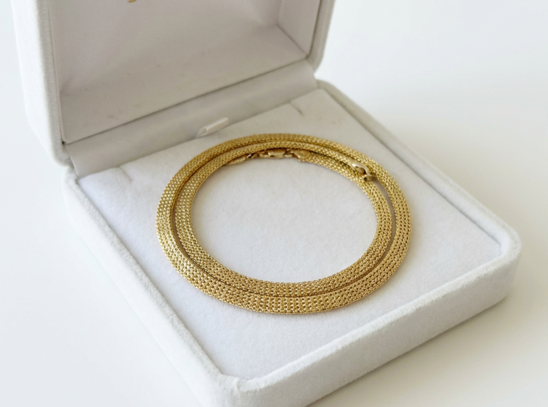 18K Flat design gold-plated choker necklace