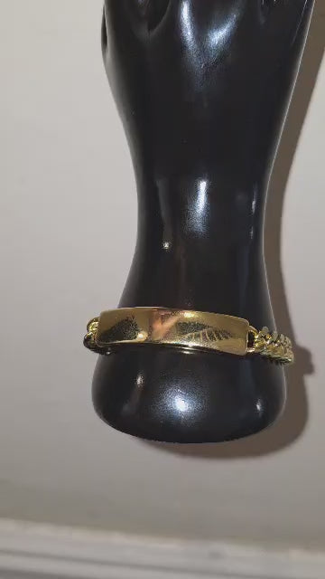 18K gold-plated bracelet with flat design for men