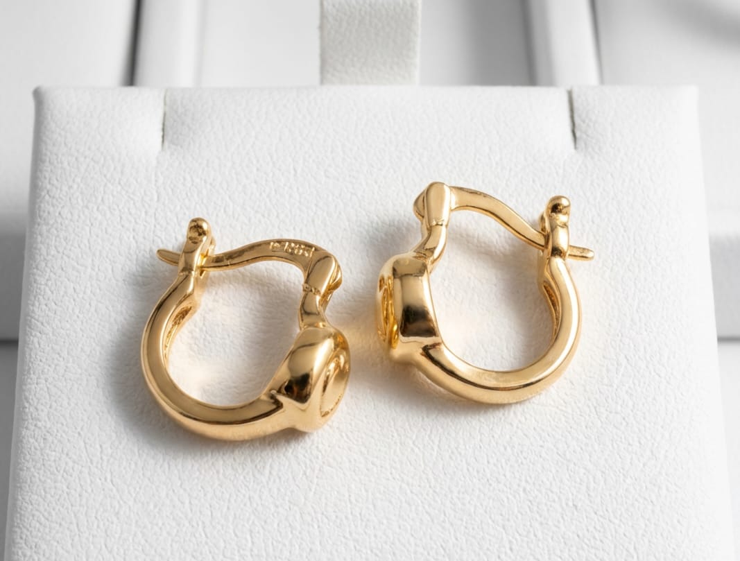 18k gold-plated hoop earrings for kids